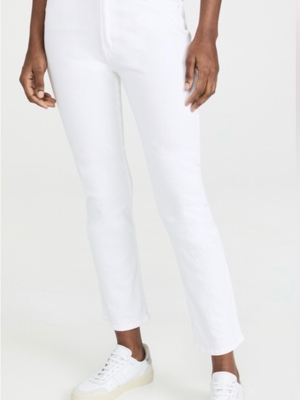 Mother Denim High Waisted Rider Ankle White Women's Jeans